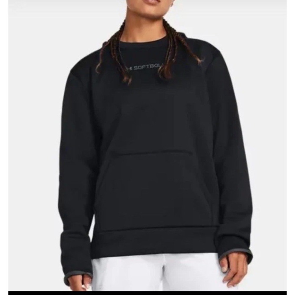 NWT Under Armour Women's Armour Fleece® Softball Hoodie Black Size Medium